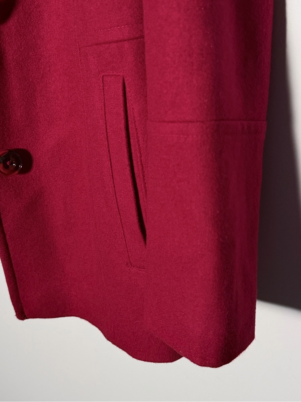 London Fog Women's Cherry Red Wool Peacoat - Picture 13 of 13